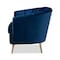 Baxton Studio Emeline Navy Blue Velvet Upholstered Brushed Gold Finished Chair 157-9788 - alternate 3